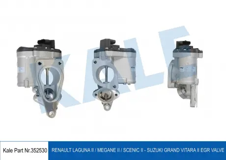 KALE RENAULT Клапан EGR Megane II 1.9dCi 05-,Laguna II,Suzuki Grand Vitara 1.9 DDiS 05- KALE OTO RADYATOR 352530 (фото 1)