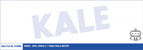 KALE OPEL Вентилятор радиатора Combo Tour,Corsa C 1.3CDTI/1.7DI 00- KALE OTO RADYATOR 419400 (фото 1)