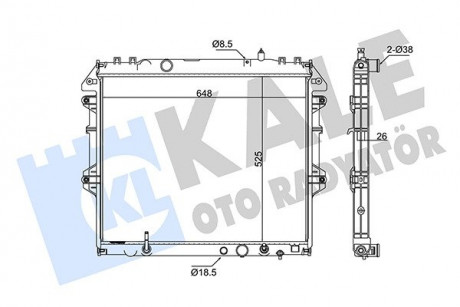 KALE TOYOTA Радиатор охлаждения с АКПП Hilux VII 2.5.3.0 D-4D 05- KALE OTO RADYATOR 342335 (фото 1)