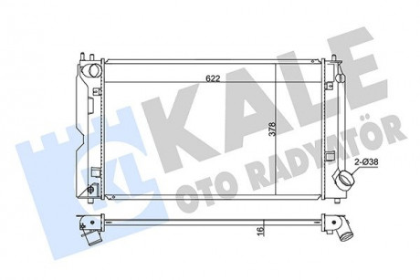 KALE TOYOTA Радиатор охлаждения Avensis,Corolla 1.4/2.0 D-4D 02- KALE OTO RADYATOR 342205