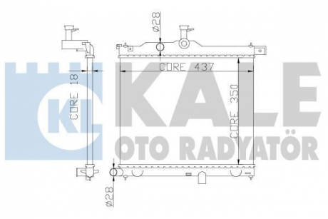 KALE HYUNDAI Радиатор охлаждения i10 1.1/1.1CRDi 08- KALE OTO RADYATOR 358300