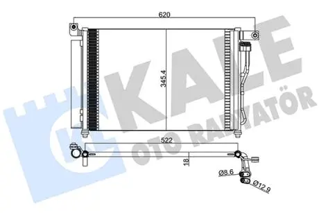 Радіатор кондиціонера Hyundai Accent III (05-10) 1.5 CRDi KALE OTO RADYATOR 391400