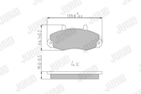 FORD Гальмівні колодки перед. Transit 91- Jurid 573950J