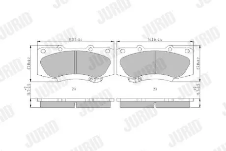 TOYOTA Гальмівні колодки передн.Hilux 05- Jurid 573435J