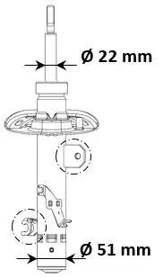 Амортизатор передн Лів CITROEN C3 / C3 ORIGIN III, C3 III, C4 CACTUS 1.2-1.6D 09.14- KYB 3338061