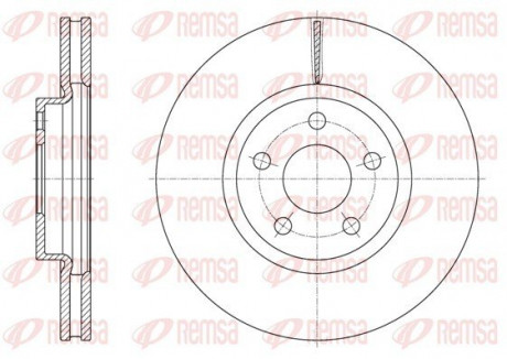 FORD Диск гальмівний передній Monder 07- S-Max 06- Kuga 08- Galaxy 06- REMSA 61603.10