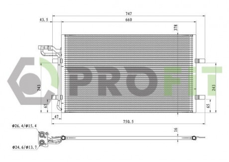 Конденсер кондиціонера PROFIT 1770-0550