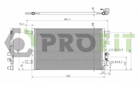 Конденсер кондиціонера PROFIT 1770-0532