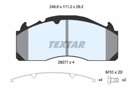 Комплект гальмівних колодок, дискове гальмо TEXTAR 2927705 (фото 1)