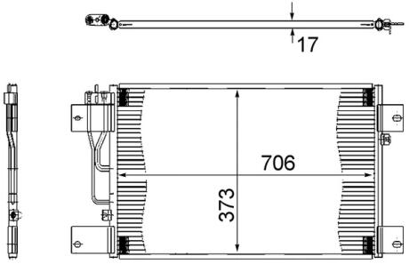 Радиатор кондиционера, SCANIA P/R/T-SERIES MAHLE KNECHT AC 533 000S