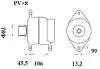 Генератор 28V 110A MAHLE KNECHT MG 877 (фото 2)
