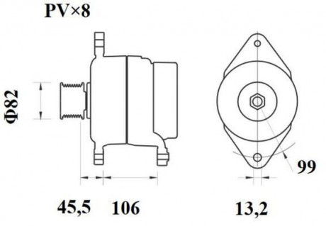 Генератор 28V 110A MAHLE KNECHT MG 877