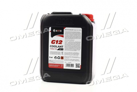 Антифриз RED G12+ Сoolant Ready-Mix -36°C <AXXIS> (червоний) (Каністра 5кг) AXXIS Польша AX-P999-G12R RDM5