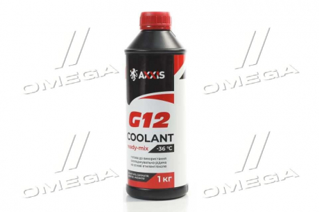 Антифриз RED G12 Сoolant Ready-Mix -36°C <AXXIS> (червоний) (Каністра 1кг) AXXIS Польша AX-P999-G12R RDM1