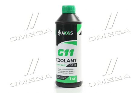 Антифриз G11 Сoolant Ready-Mix -36°C 1л AXXIS Польша AX-P999-G11Gr RDM1