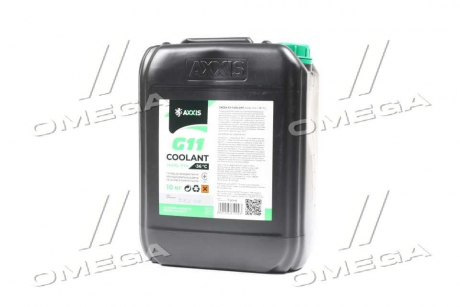 Антифриз GREEN G11 Сoolant Ready-Mix -36°C<AXXIS> (зелений) (Каністра 10) AXXIS Польша AX-P999-G11Gr RDM10