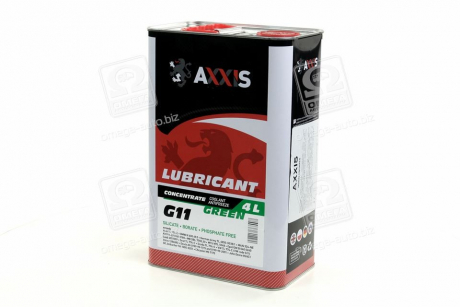 Антифриз <AXXIS> GREEN концентрат G11 (-80C) (Каністра 4л) AXXIS Польша AX-2091