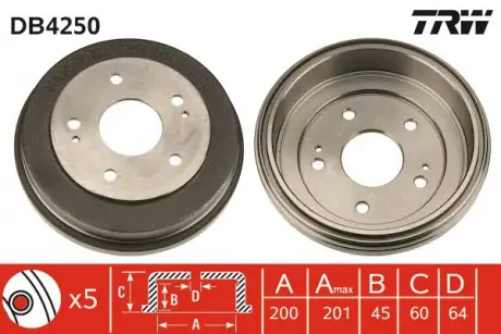 Тормозный барабан TRW DB4250