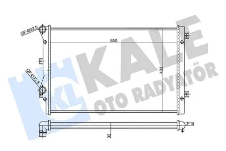 Радіатор охолодження Superb (08-)/Passat B6 (05-)/Golf V (03-)/Golf VI (08-) 1.4T/1.8T/2.0T МКПП/АКПП KALE OTO RADYATOR 356985