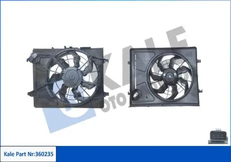 Вентилятор охолодження радіатора з кожухом Hyundai Elantra IV, I30 KALE OTO RADYATOR 360235