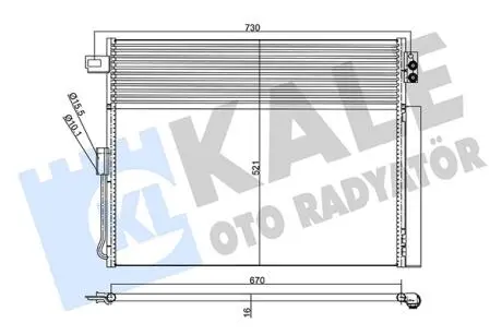 Радиатор кондиционера Jeep Grand Cherokee IV (With Oil Cooler) KALE OTO RADYATOR 343185