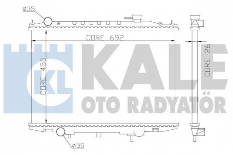 Радиатор охлаждения Nissan NP300 (08-), Pick Up (98-) 2.5D KALE OTO RADYATOR 362900 (фото 1)