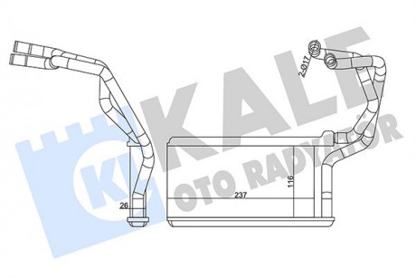 Радиатор отопителя Mitsubishi L200, Triton KALE OTO RADYATOR 358590