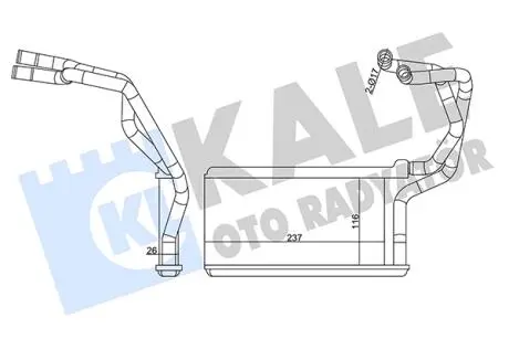 Радиатор отопителя Mitsubishi L200, Triton KALE OTO RADYATOR 358590