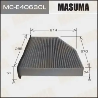 Фильтр салона AC0119CR угольный VOLKSWAGEN/ TIGUAN/ V2000/3600.07- M Masuma MCE4063CL