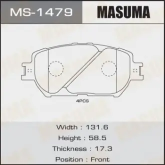 Колодки гальмівні передн (MS-1479) Masuma MS1479