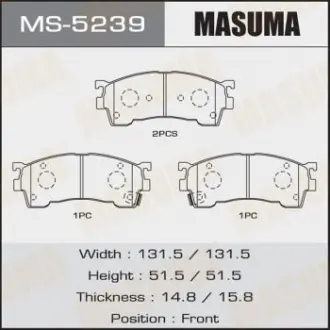 Колодки гальмівні передн (MS-5239) Masuma MS5239