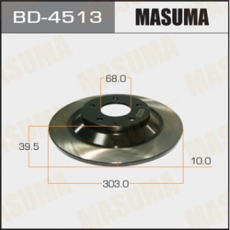 Диск тормозной задний Mazda CX-30 4WD (19-), CX-5 (11-) (Кратно 2 шт) Masuma BD4513 (фото 1)
