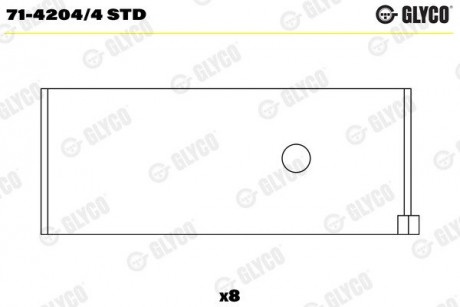 Вкладыш подшипника Glyco 71-4204/4 STD