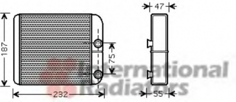 Радіатор обігрівача MITSUBISHI L200/GALANT5 ALL 96-03 Van Wezel 32006186 (фото 1)