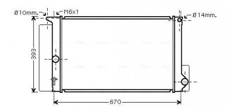 Радіатор охолодження двигуна Toyota Corolla Auris 07> MT AC+/-, Auris 12>, Avensis 08> 1.6i-1.8i-2.0i M/A AC+/- AVA AVA COOLING TOA2397