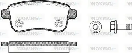Гальмівні колодки зад. Megane III/Fluence 08- Woking P12873.00