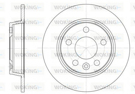 Гальмівний диск задн. Galaxy/Sharan (95-10) Woking D6453.00 (фото 1)