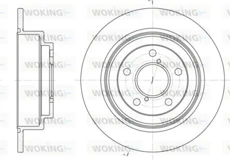 Диск тормозной Subaru Forester 02>08 Impreza 00>08 / задн (D6398.00) Woking D639800