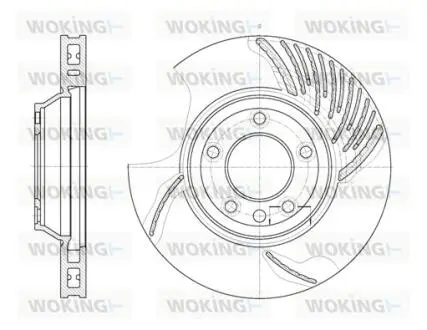 Диск тормозной Porsche Cayenne I II / перед лев (D6769.10) Woking D676910