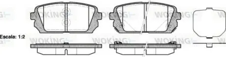 Колодки гальмівні диск. задн. (Remsa) Hyundai ix35, Kia Carens III (P12033.02) Woking P1203302