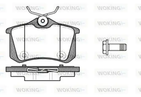 Колодки тормозные дисковые VW Golf V VI / Renault Megane III / задн (P12913.10) Woking P1291310 (фото 1)