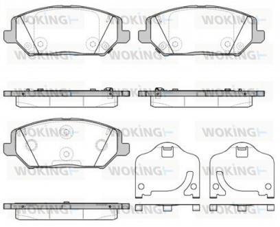 Колодки тормозные дисковые Hyundai i30 Ceed 16> 20> / перед (P16833.02) Woking P1683302 (фото 1)