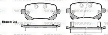 Колодки тормозные дисковые Dodge Journey 08> 13> / задн (P11953.02) Woking P1195302