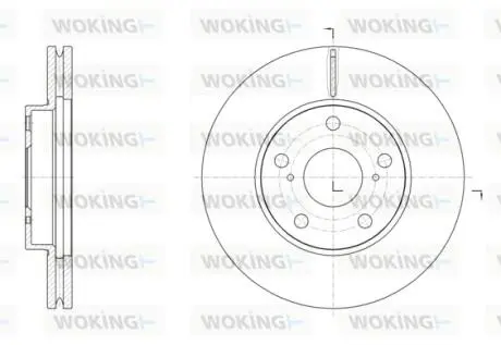 Диск тормозной Toyota Corolla Auris 12>18 / перед (кратно 2 шт.) Woking D6153910