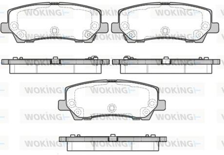 Колодки тормозные дисковые Ford Mustang 15&gt; / задн Woking P1721315 (фото 1)