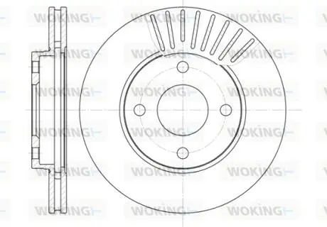 Диск гальмівний передній (кратно 2) (Remsa) Ford Fiesta Fusion 02>08 / Focus I (D6575.10) Woking D657510
