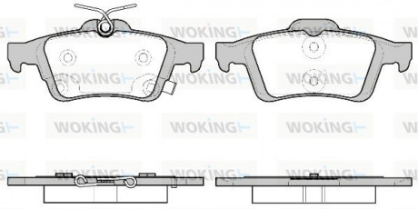 Колодки тормозные дисковые Ford Focus III / задн (P9423.11) Woking P942311