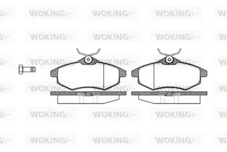 Колодки тормозные дисковые PSA C3 I 03&gt;08 перед (P9813.00) Woking P981300 (фото 1)