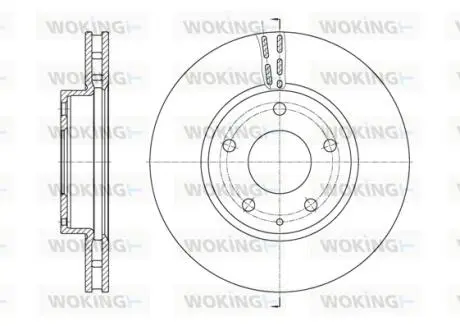 Диск тормозной Mazda 3 1,5i 1,6i 13>18 / перед (кратно 2 шт.) Woking D6157310