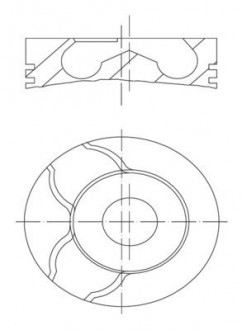 Поршень з кільцями RENAULT 76,50 K9K802 2008- (Mahle) MAHLE KNECHT 021 PI 00122 002